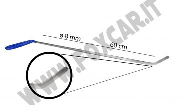 Leva grandine testa piatta tonda lunghezza 60 cm con angolo 45° a DX