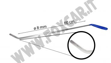 Leva grandine testa piatta tonda lunghezza 60 cm con angolo 45° a SX