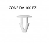 Bottone in plastica bianco per fissaggio targa testa diametro 10 mm lu...