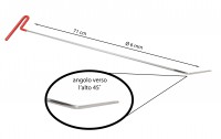 Leva grandine testa piatta tonda con angolo 45° verso l'alto lunghezz...