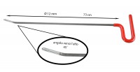 Leva grandine testa tonda con angolo 45° verso l'alto lunghezza 73 cm