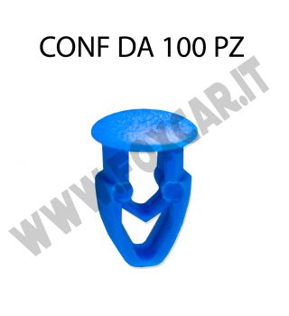 Bottone in plastica per fissaggio targa colore blu testa diametro 7 mm e lunghezza
  10 mm