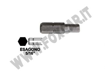 Chiavi a inserto con impronta brugola da 8 mm, esagono 5/16 e lunghezza totale 30
  mm