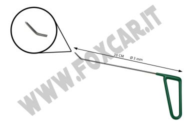 Leva grandine testa piatta tonda lunghezza 20 cm con angolo 45° a SX