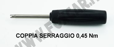 Cacciavite con coppia di serraggio da 0,45 Nm per smontaggio e rimontaggio delle
  valvole pneumatici