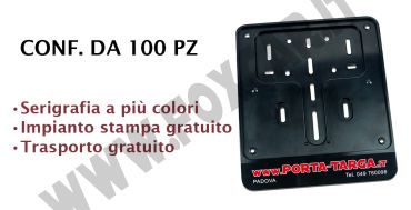  Porta targa moto in PPL con stampa digitale. Conf 100 pz