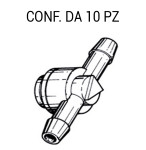 Giunto tergi con valvola di ritegno per tubo Ø 4 mm