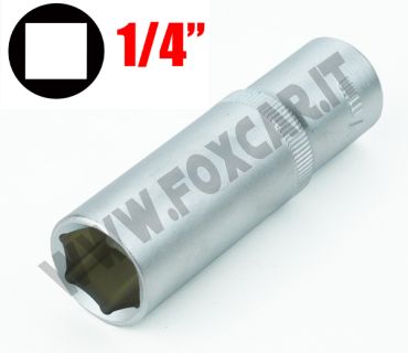 Chiave a bussola esagonale serie lunga da 7 mm attacco da 1/4"