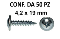 Vite autoinvitanti testa bombata con rondella 4,2 x 19 mm