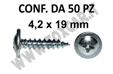 Vite autoinvitanti testa bombata con rondella 4,2 x 19 mm