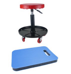 Promo sgabello girevole con rotelle + Tappetino paraginocchia