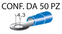 Terminali ad occhiello presisolati per viti da 4 mm e cavi da 1 a 2,5 ...