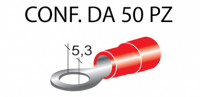 Terminali ad occhiello presisolati per viti da 5 mm e cavi da 0,25 a 1...