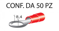 Terminali ad occhiello presisolati per viti da 8 mm e cavi da 0,25 a 1...