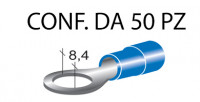 Terminali ad occhiello presisolati per viti da 8 mm e cavi da 1 a 2,5 ...