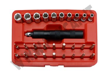Set cacciavite a percussione con bussole e inserti da 29 pezzi