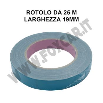 Nastro adesivo in plastica telato azzurro da 19mm