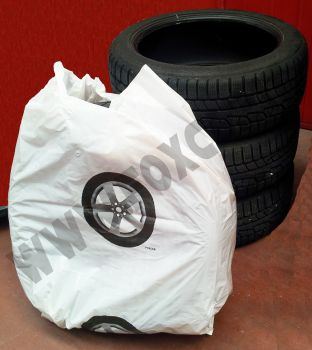 Sacchi porta pneumatici in LDPE per cambio pneumatico 70+15+15x110 cm
