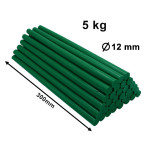 Colla verde diametro 12 mm e lunghezza 300 mm per ventose grandine - c...