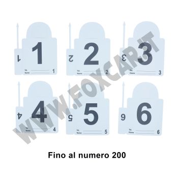 Cartellini identificativi auto numerati da 200pz