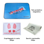 PROMO: Telo protettivo magnetico + Copritappeto in carta 50x35 cm + Sa...