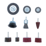 Set da 10 pezzi di spazzole metalliche e ruote lamellari