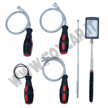 Set di supporti magnetici flessibili e telescopici da 6 pezzi con specchio