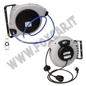 Promo: Arrotolatore Mavel tubo aria 15mt + Arrotolatore cavo elettrico shuko 3 x 1,5mm da 18mt