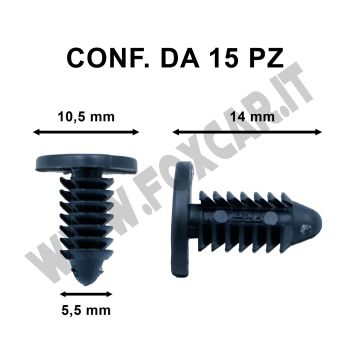 Bottone di fissaggio nero per rivestimenti interni di Mercedes e Alfa Romeo