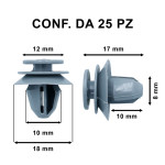 Fermapannello in plastica grigio per modanature esterne BMW