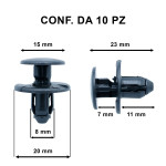 10 bottoni rivetto in plastica nera per Opel e Chevrolet, varie locazi...