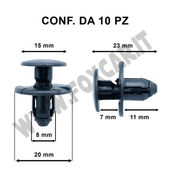 10 bottoni rivetto in plastica nera per Opel e Chevrolet, varie locazioni