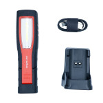 Lampada da officina da 600 lumen a batteria con base di ricarica