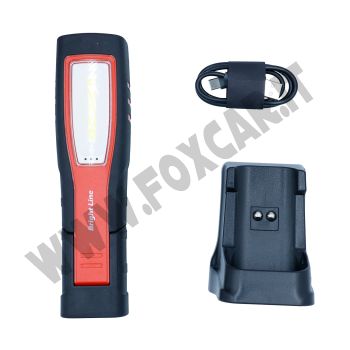 Lampada da officina da 600 lumen a batteria con base di ricarica