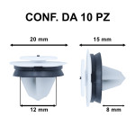 Bottone fissaggio modanature laterali Volkswagen Caddy, Transporter