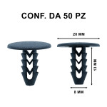 Bottone fissaggio rivestimenti interni e cofano anteriore per Fiat