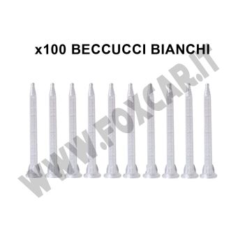 Promo 100 beccucci bianchi per colla bicomponente