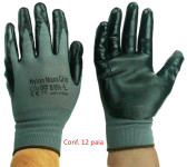 Promo 12 paia di guanti in nylon rivestiti in nitrile taglia 9.
