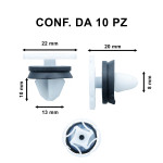 Bottone in plastica per il fissaggio dei pannelli porta con guarnizion...