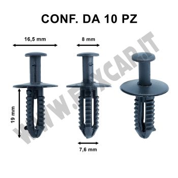 Rivetto in plastica ad espansione per fissaggi passaruota su Mercedes Serie C