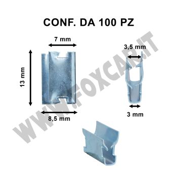 Graffetta fissaggio zoppa, tipo guisnap, zincatura bianca