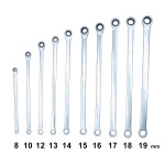 10 chiavi a doppio occhio fisso e a&nbsp;cricchetto extra lunghe da 8 a 19...