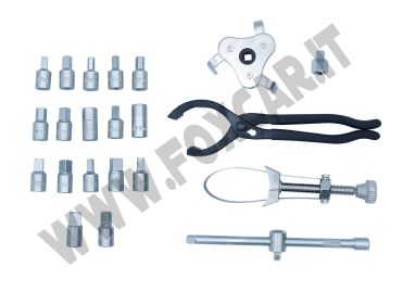 Set filtro olio e chiavi tappo coppa da 22 pezzi per manutenzione e cambio olio