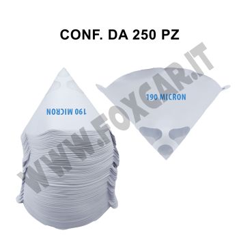 Filtri in carta per vernici da 190 micron, confezione da 250 pezzi
