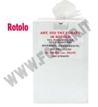 TNT forato per lucidatura 40x40 cm, rotolo da 300 strappi