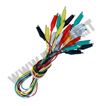 Cavi con morsetti a coccodrillo a doppia punta da 50 cm