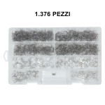 Kit di 1.376 graffette per saldatura plastiche di diverse forme