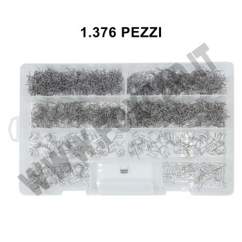 Kit di 1.376 graffette per saldatura plastiche di diverse forme