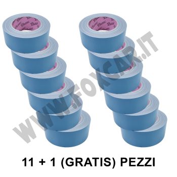 Offerta 11+1 nastro plastificato azzurro per verniciatura larghezza 50 mm