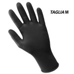 Guanti monouso in nitrile taglia M ad alto spessore colore nero